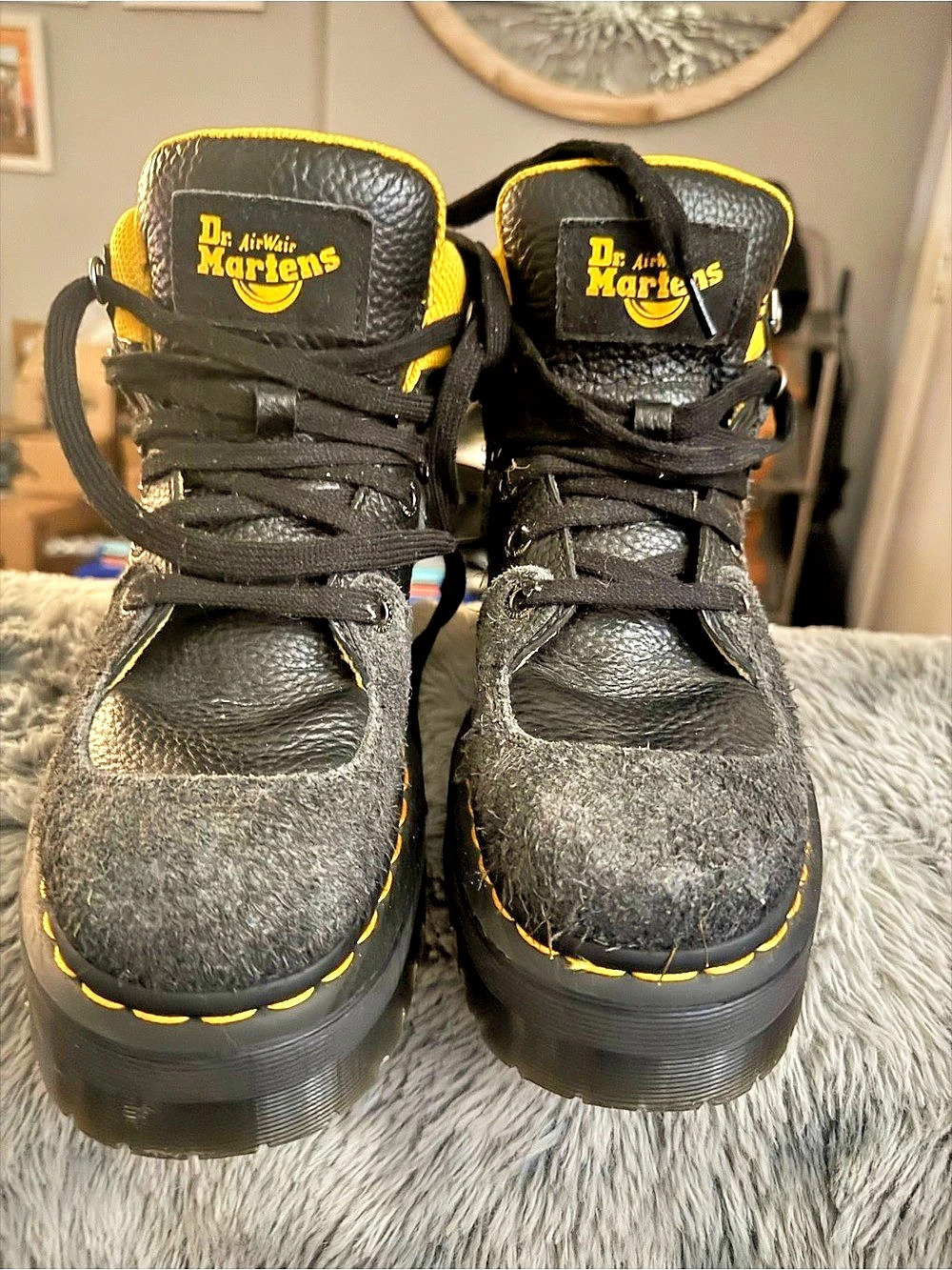 Dr. Martens 1460 Combat Boots Black & Yellow UK 6